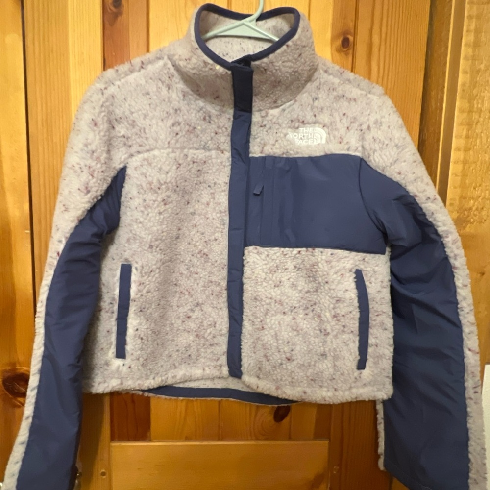 North Face cozy fleece jacket, xl, 14-16, purple, NWT